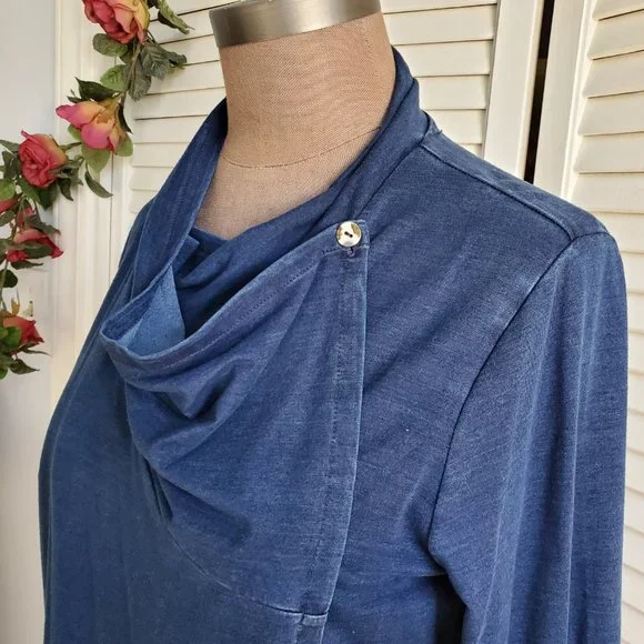Pure Jill Indigo Wrap Cardigan Size M - Picture 4 of 11